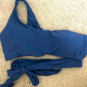 Blue one strap bathing suit